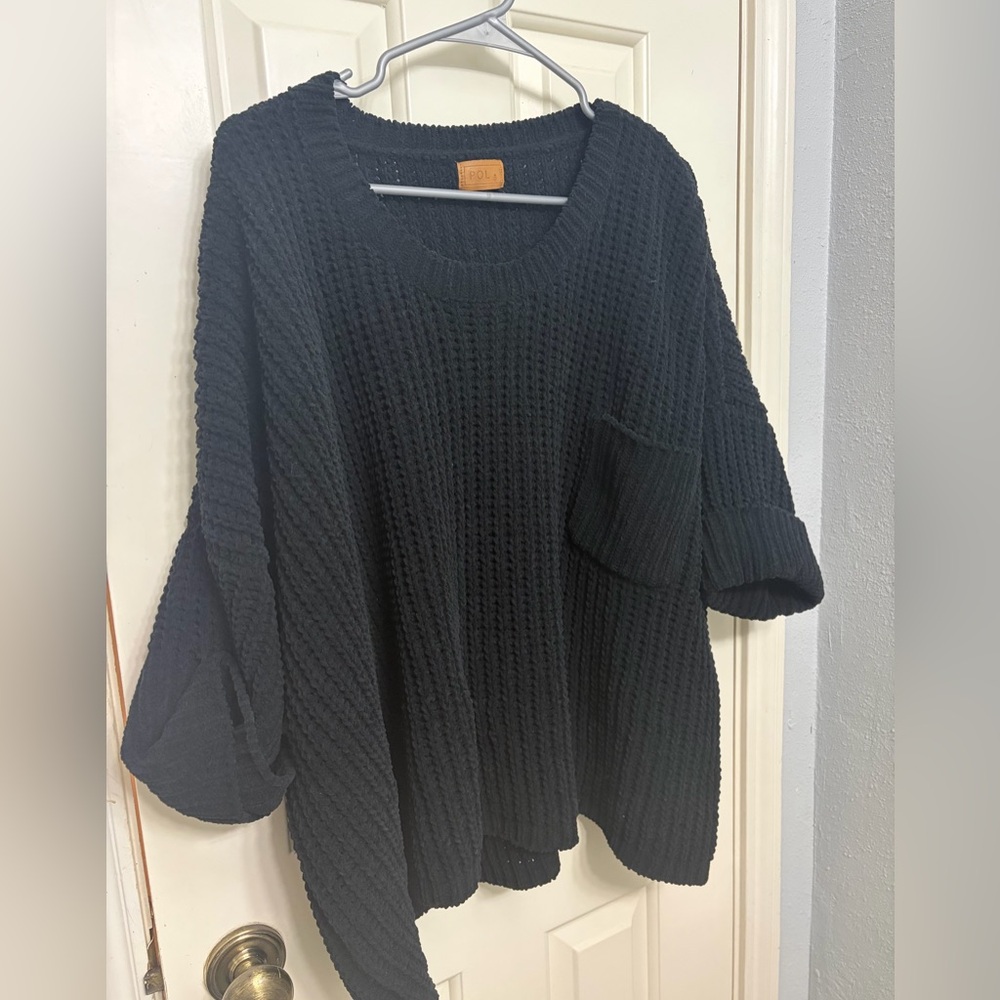 POL Black Lets Cuddle Oversized Sweater